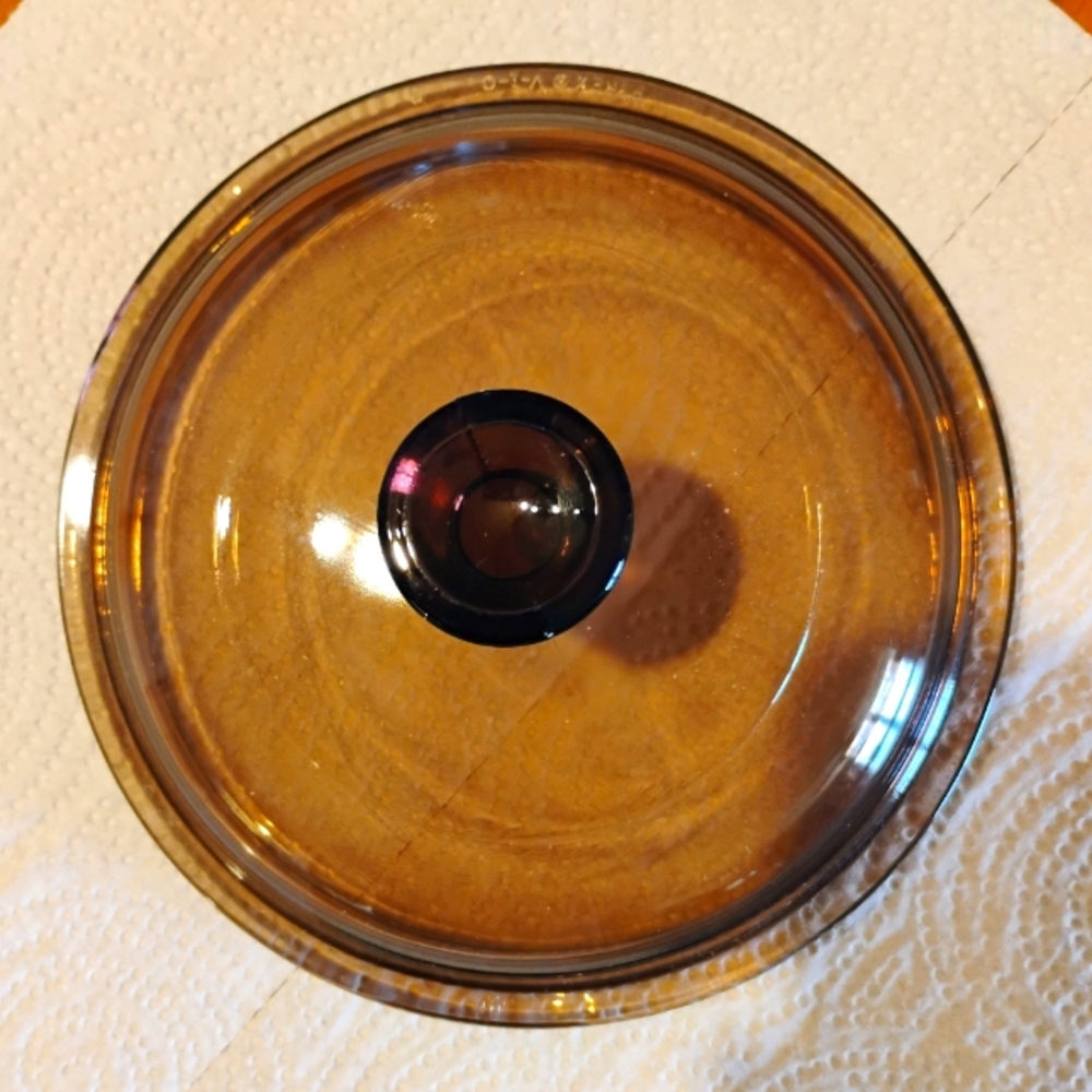 Pyrex Vision Ware Lids Only Amber - Picture 3 of 3